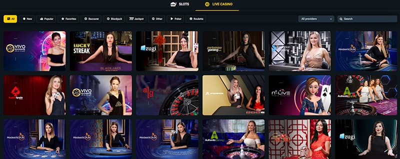 betwinner casino live screenshot