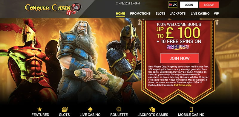 conquer casino online screenshot interface